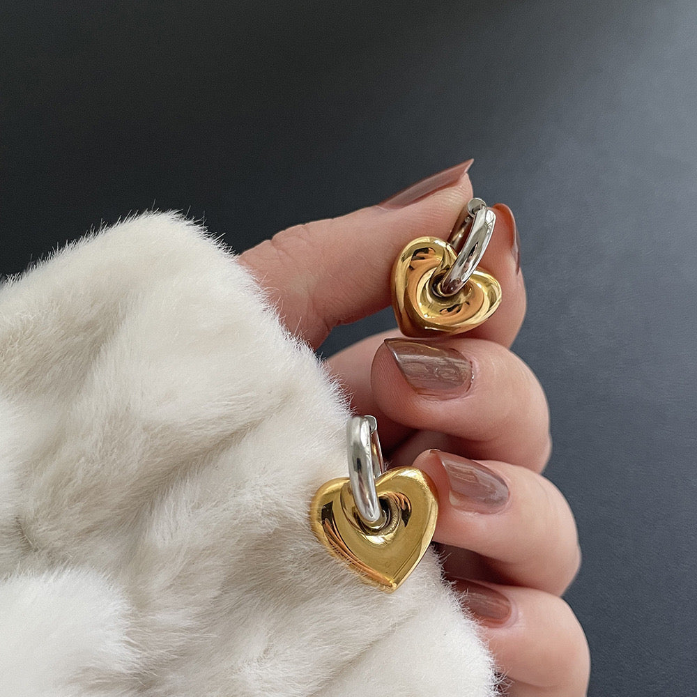 Heart pendant Earings
