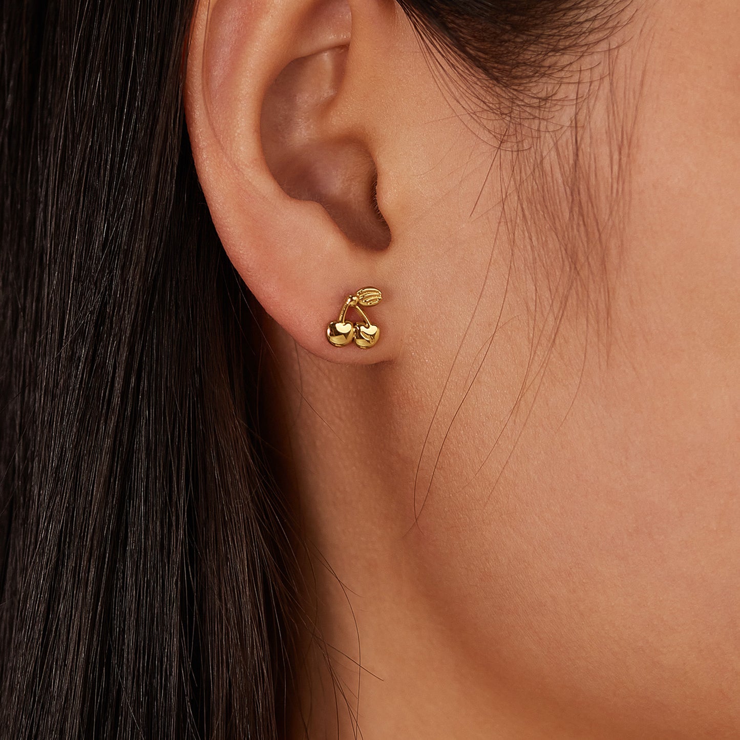 Gold Cherry Blossom Earrings