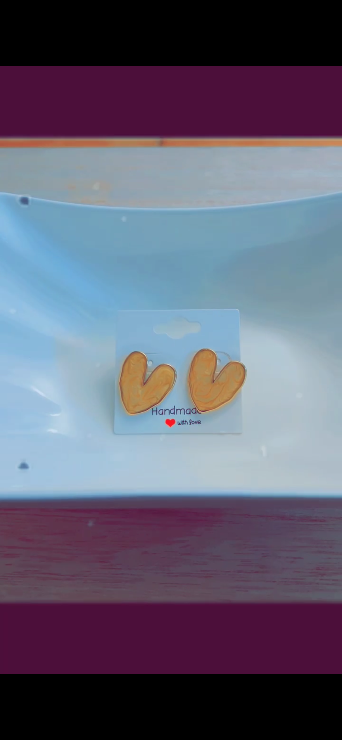 Heart shape earrings yellow