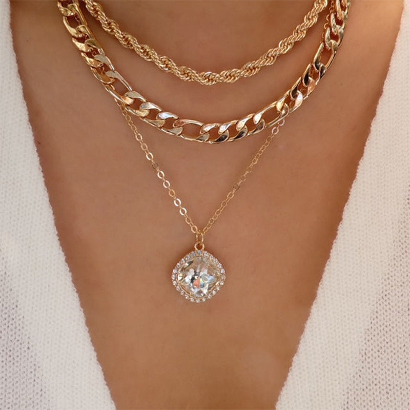 Rhinestones Multi Layer Necklace