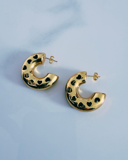 Chunky Heart  Earrings