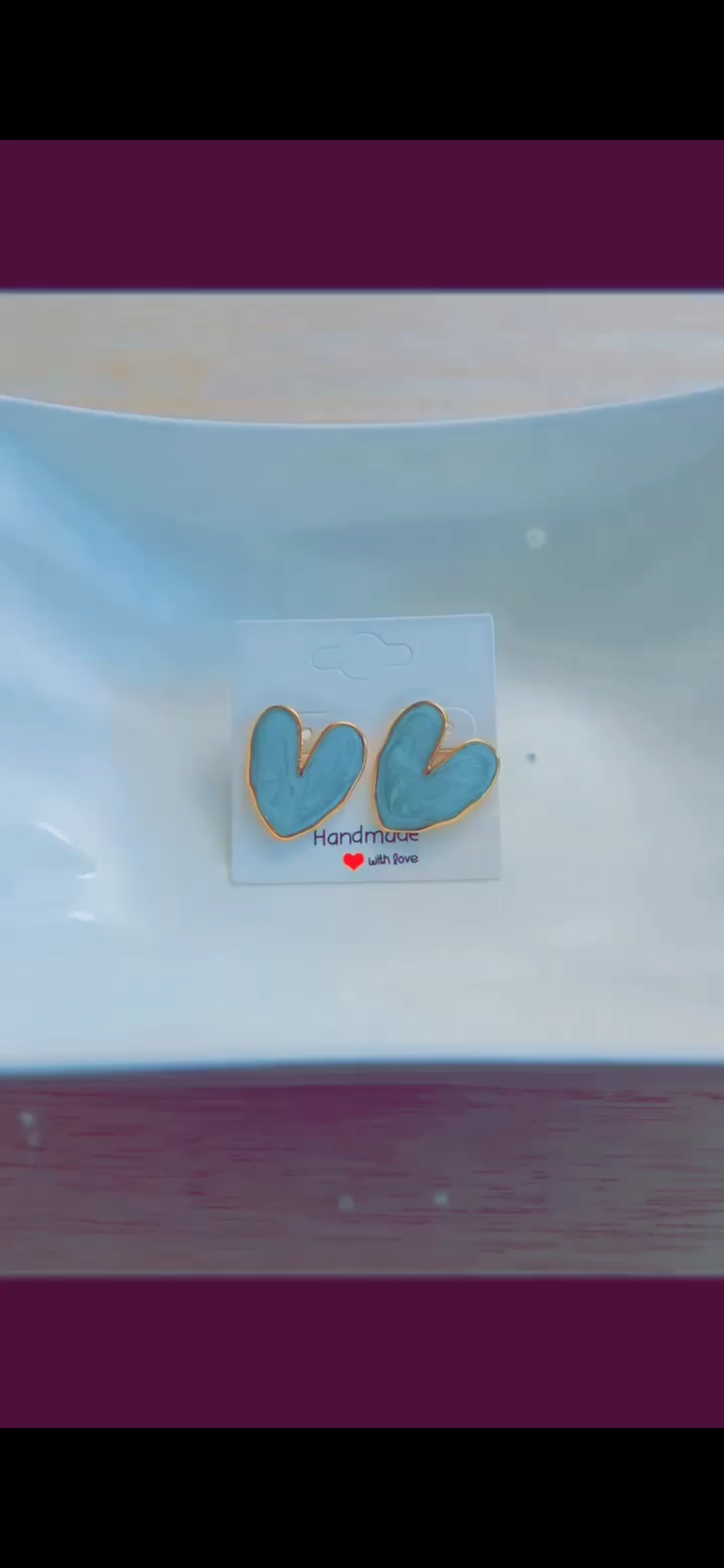 Heart shape earrings blue