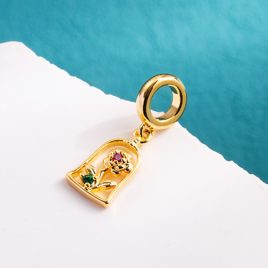 Beauty & the Beast Rose Charm