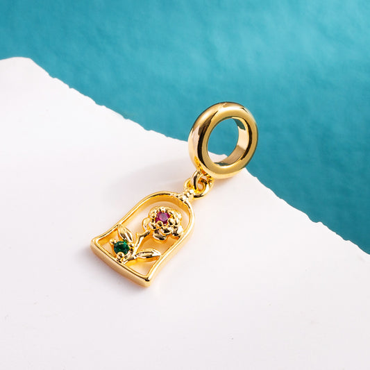 Beauty & the Beast Rose Charm