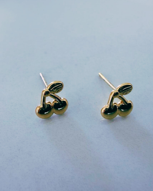 Gold Cherry Blossom Earrings